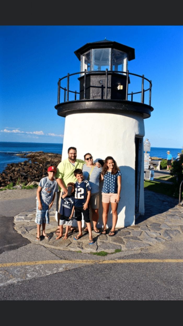 Chris Cavarretta and family at a lighthouse