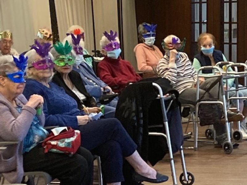 Residents and staff at Brudnick and Kaplan had a spirited Purim celebration. Rabbi Nechemia Schusterman read the Megillah, the Staff put on a fabulous costume parade contest while resident judges were hidden in the audience. Everyone had delicious Hamantashen while watching a Purim shpiel video based on the music from Mama Mia that was performed by Swampscott congregation Shirat Hayam. It was a full afternoon of Purim fun!