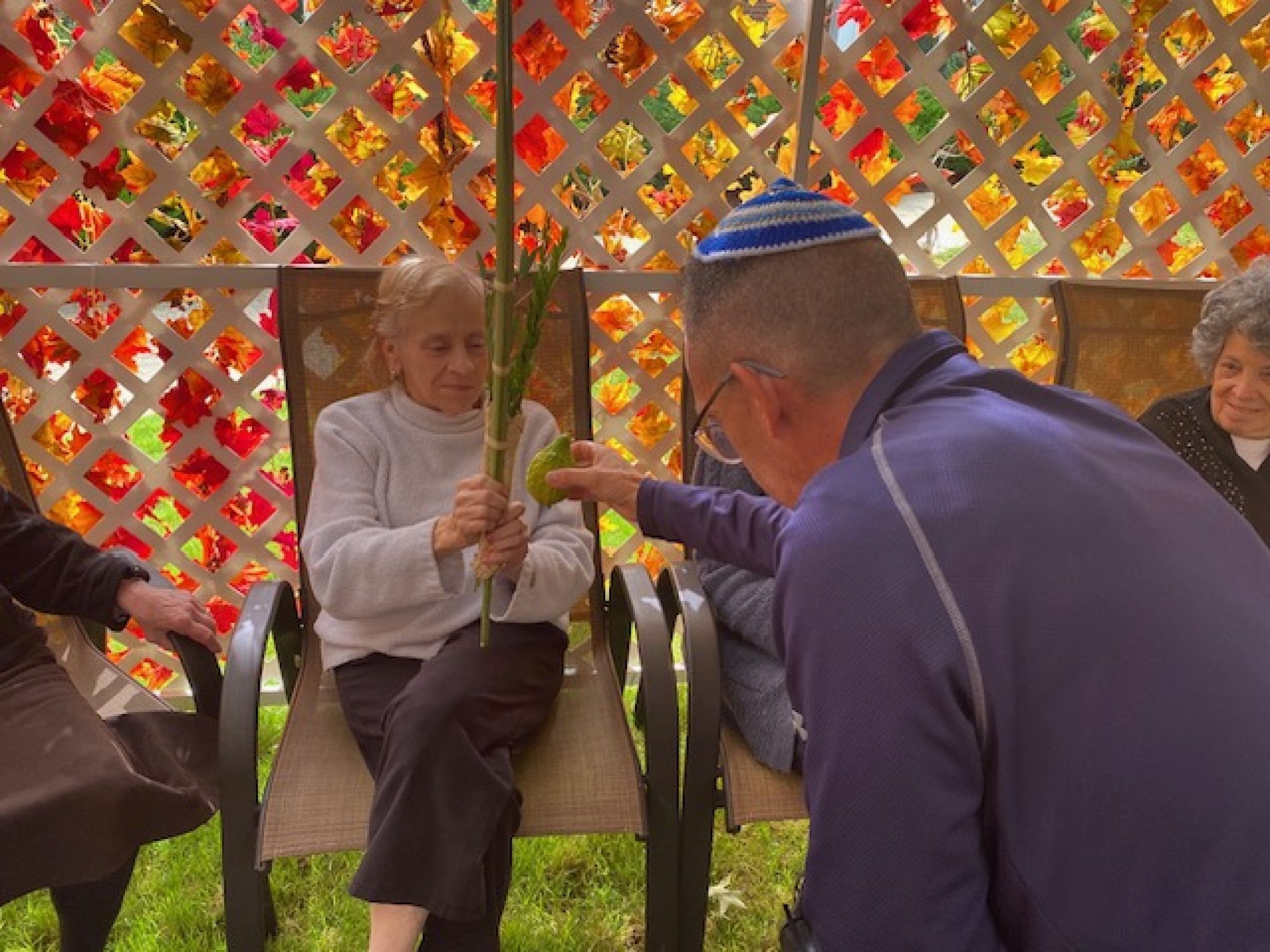 A resident in the Sukkah
